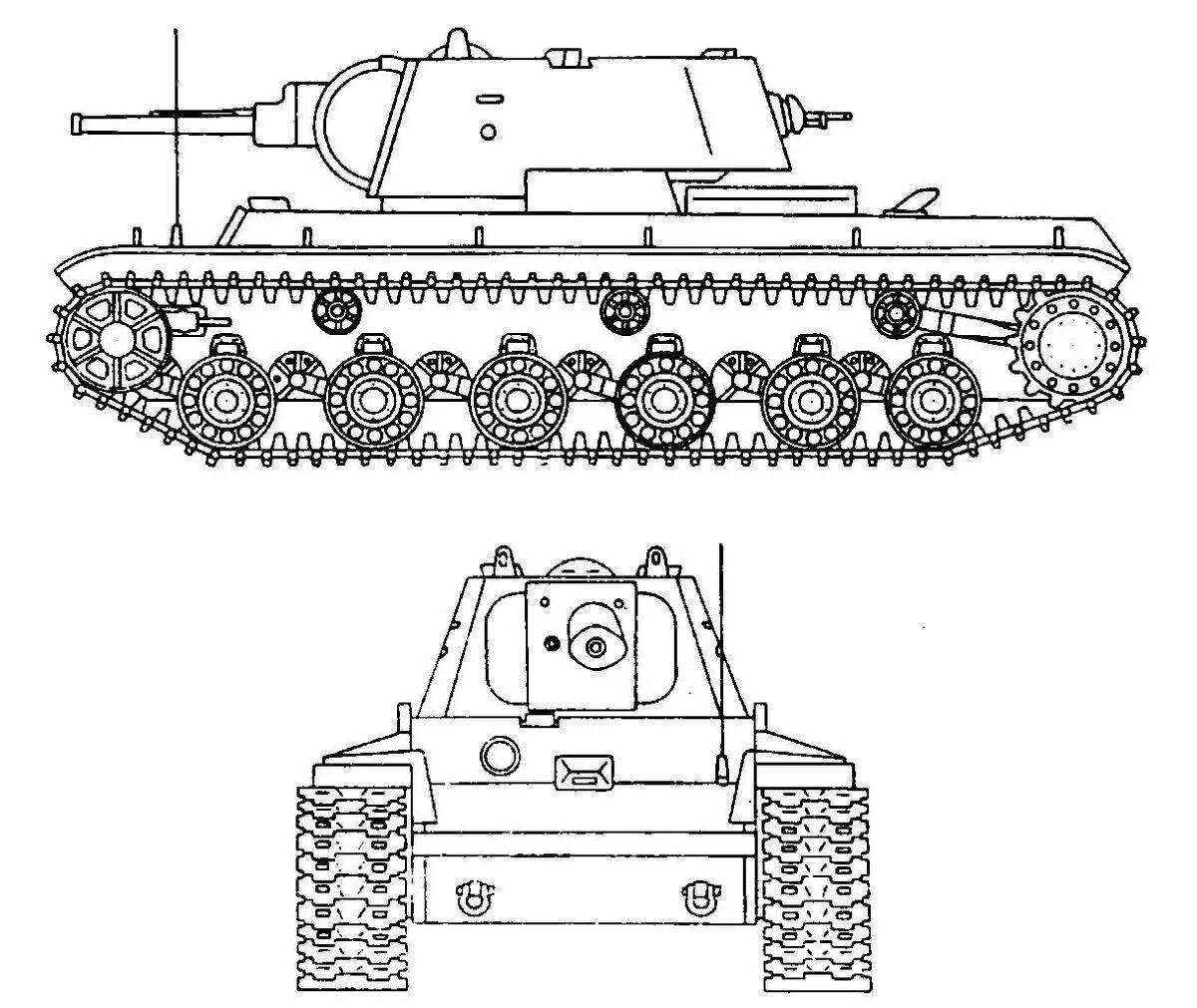 Раскраска знаменитый танк кв1