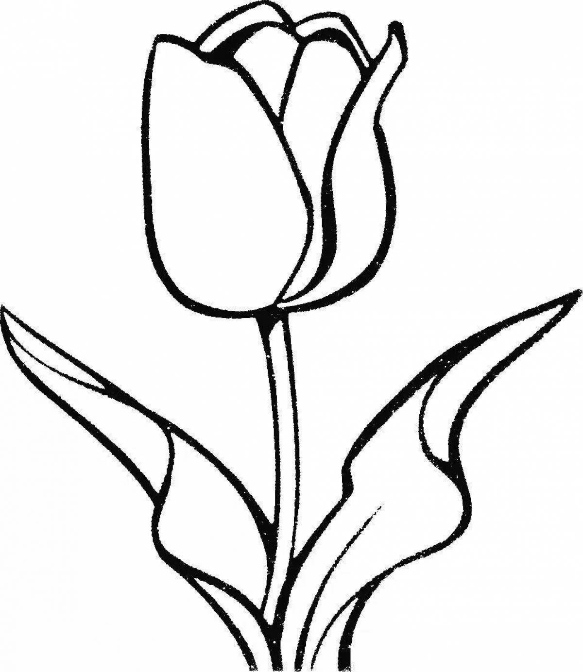 Восхитительная страница раскраски тюльпанов