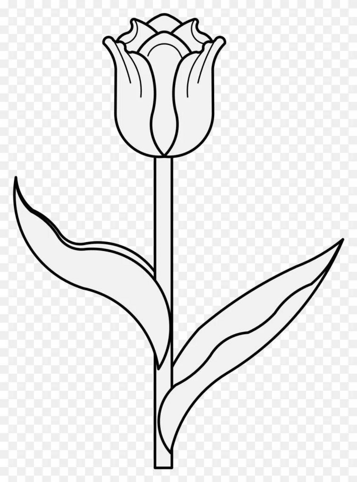 Coloring page cheerful tulip