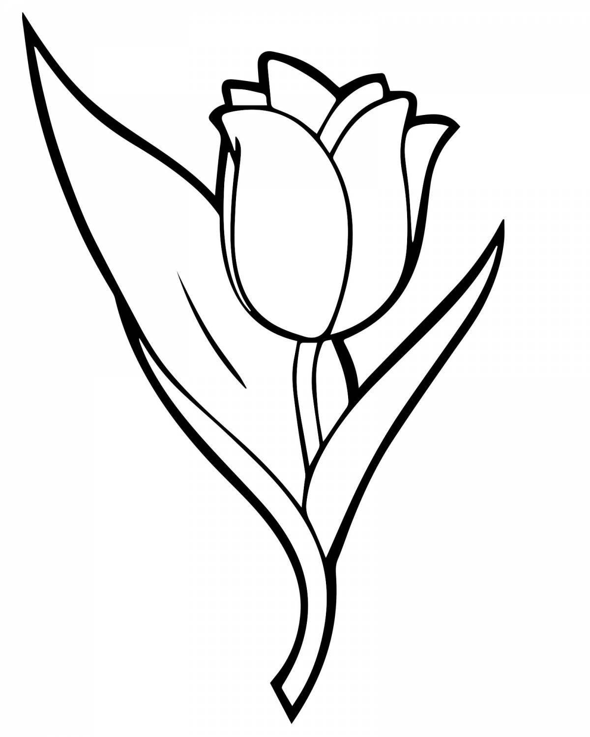 Adorable tulip coloring page