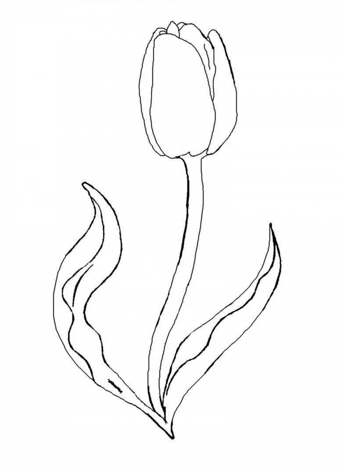 Потрясающая страница раскраски тюльпанов
