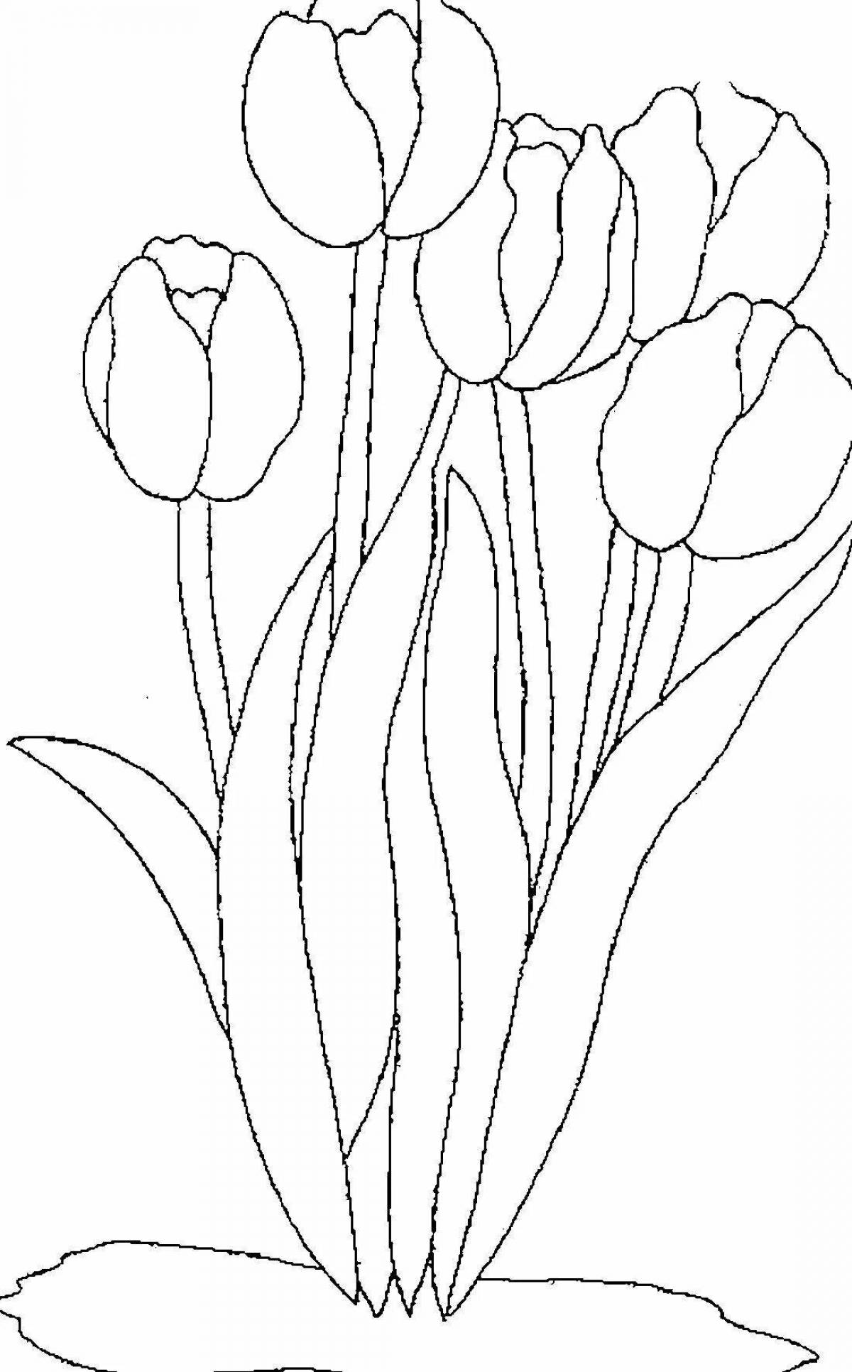 Great tulip coloring page