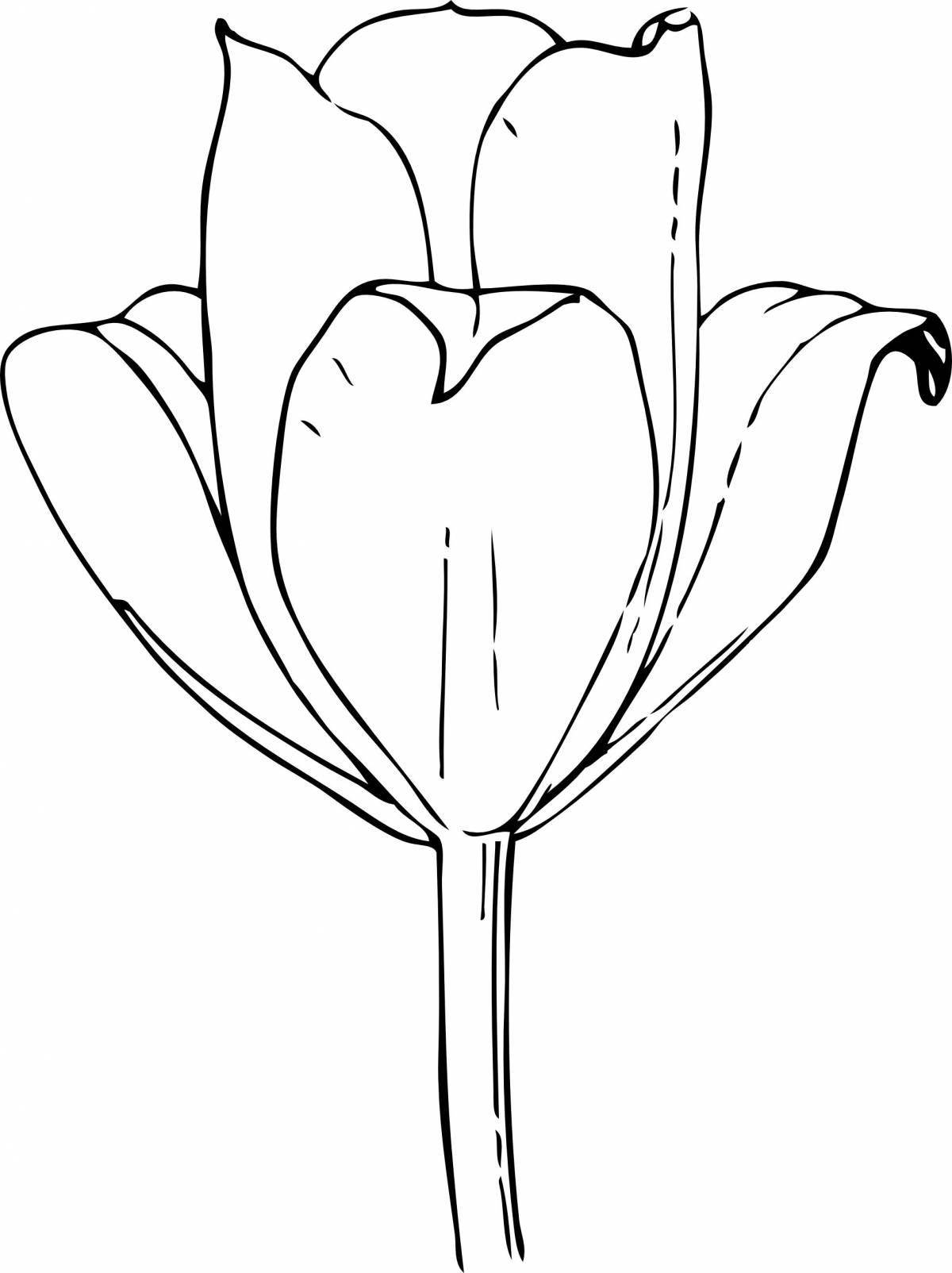 Coloring page joyful tulip