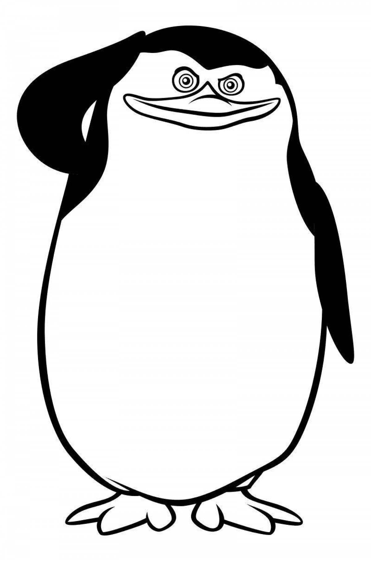 Comic coloring funny penguin