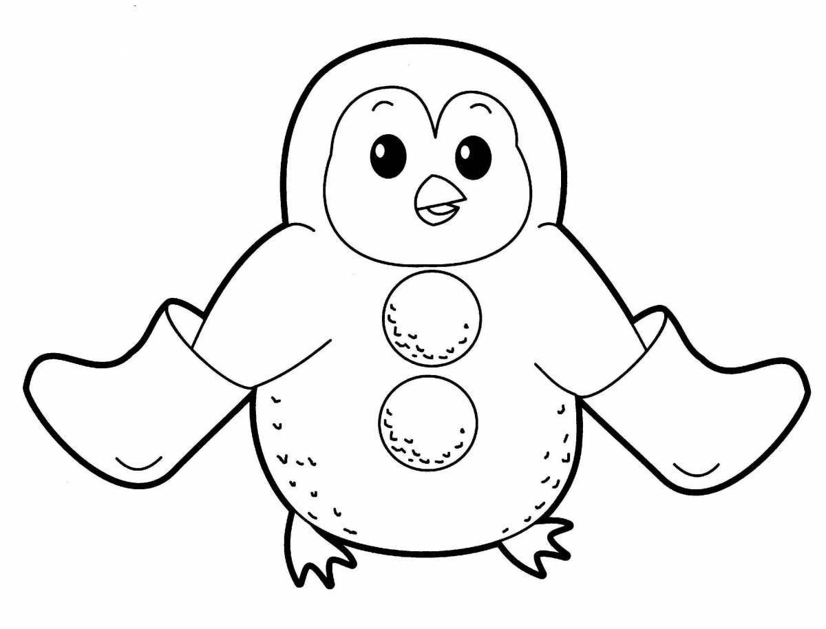 Smiling funny penguin coloring pages