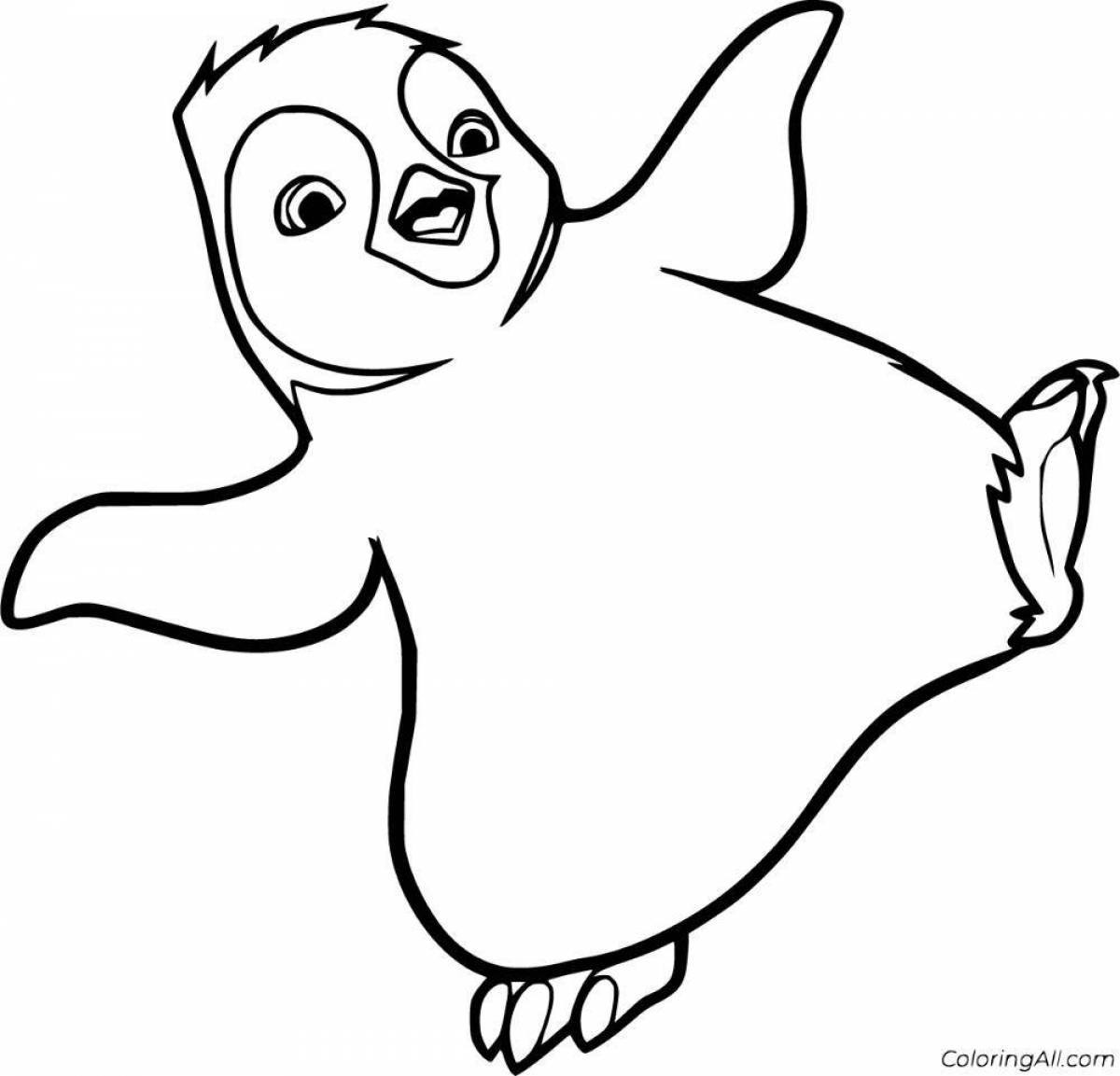 Gleeful coloring page забавный пингвин