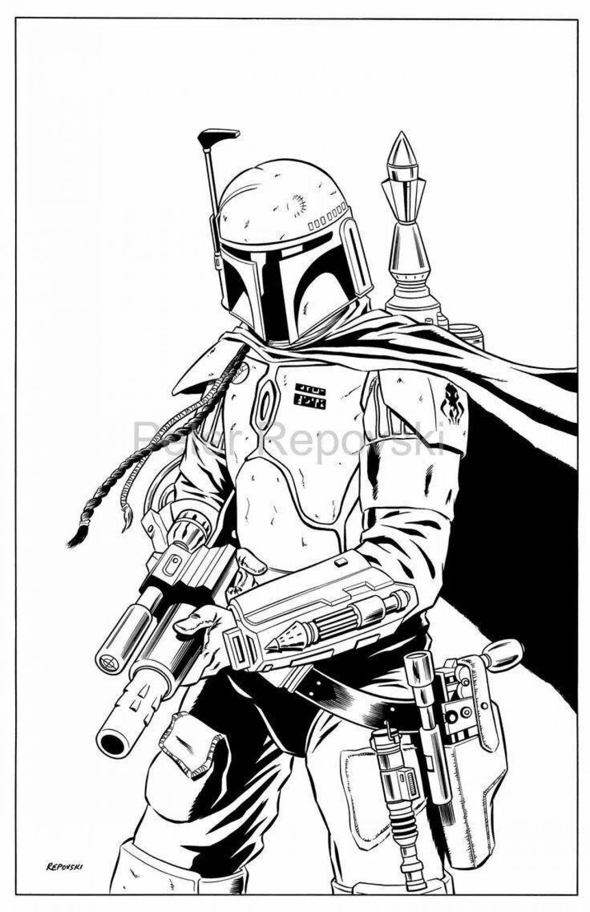 Boba Fett's cheeky coloring page