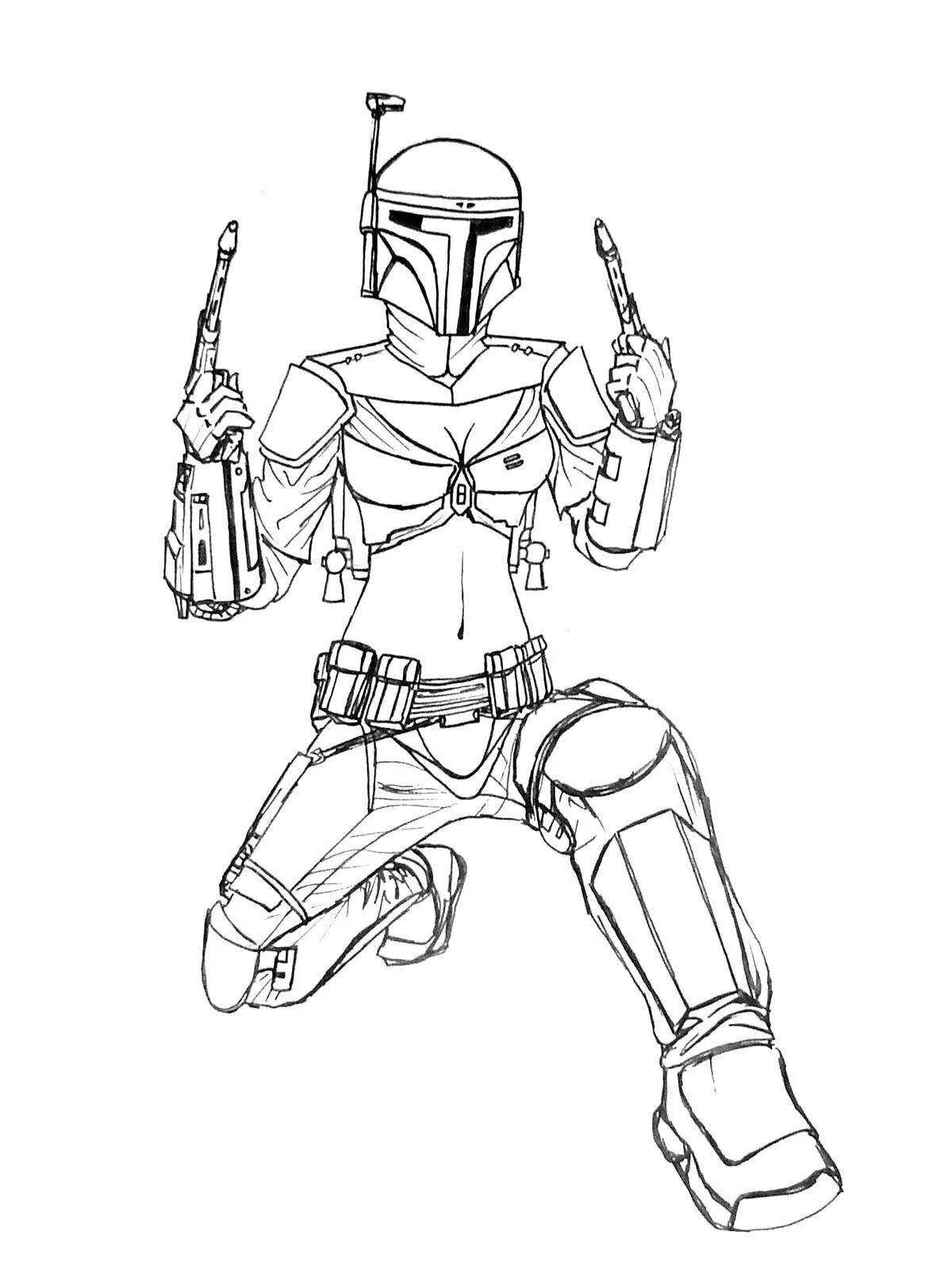 Boba fett's intricate coloring