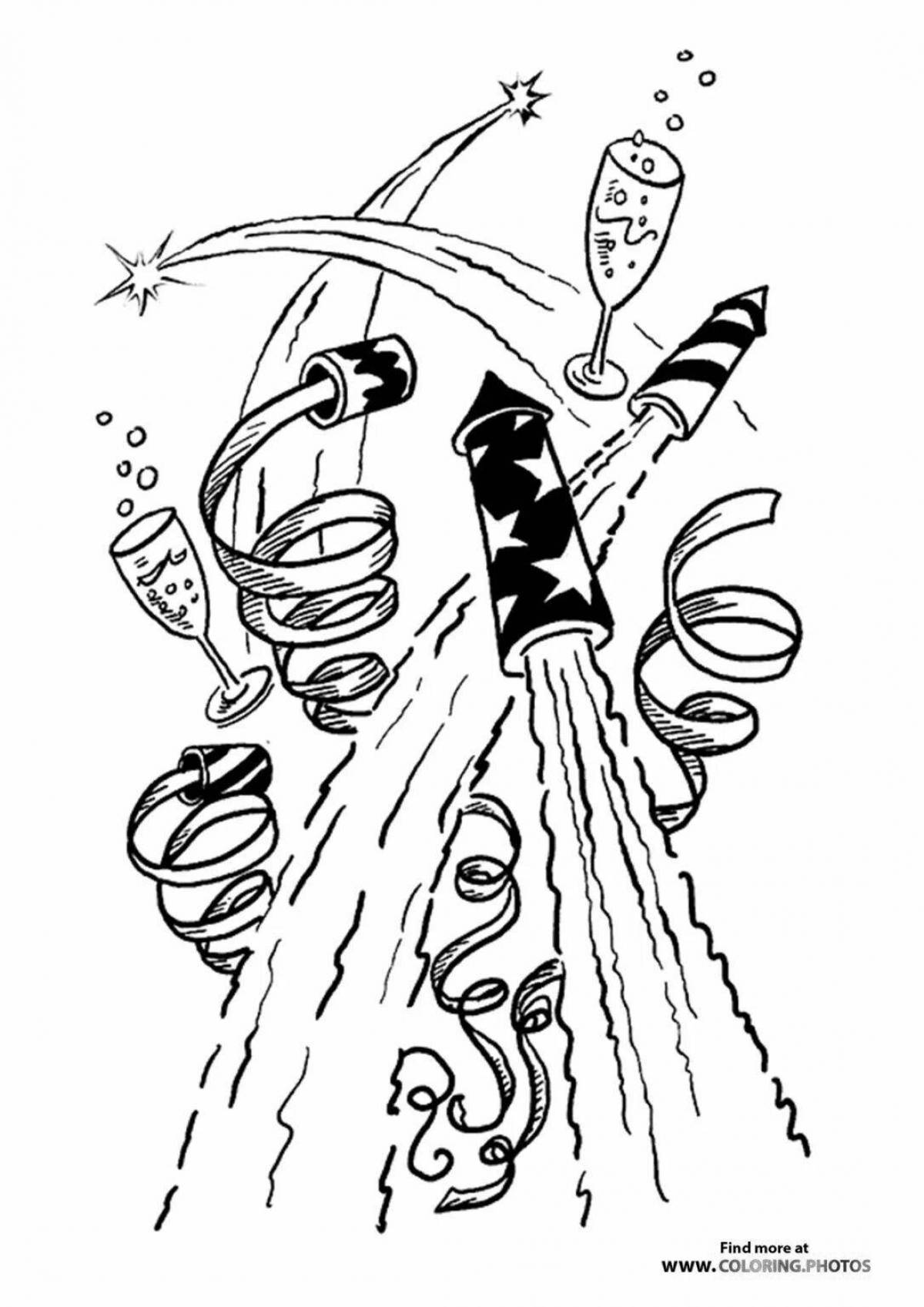 Sparkling Christmas cracker coloring page