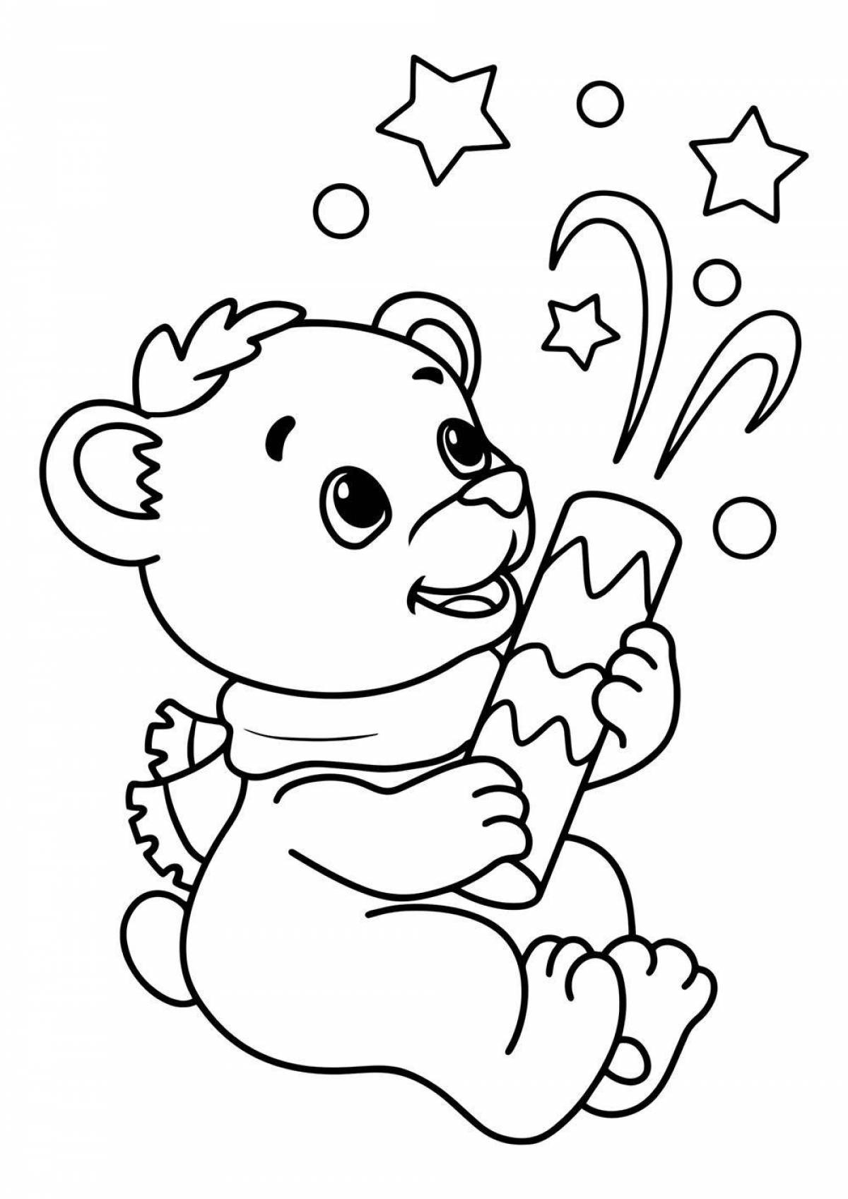 Adorable Christmas cracker coloring page