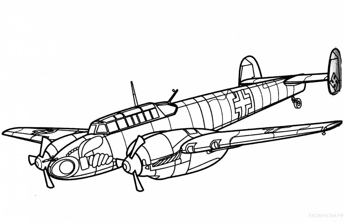 Coloring page joyful plane eater