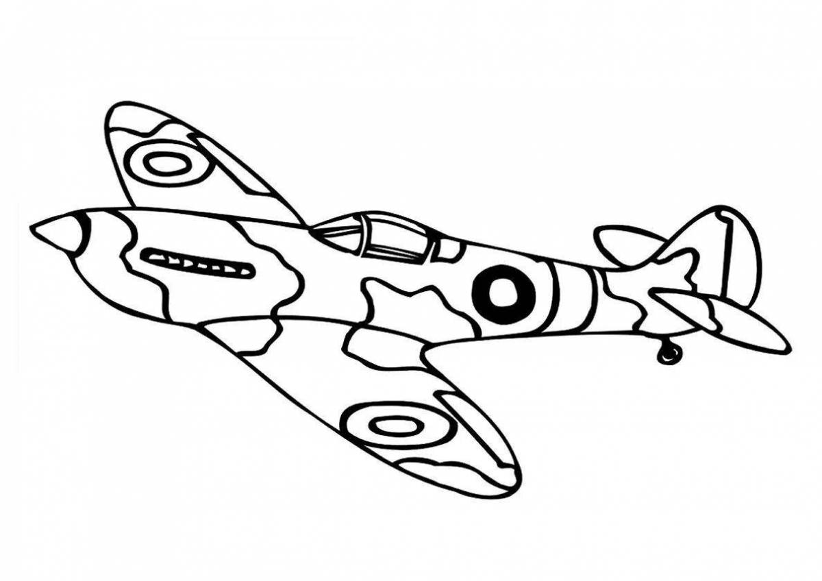 Coloring book playful plane eater