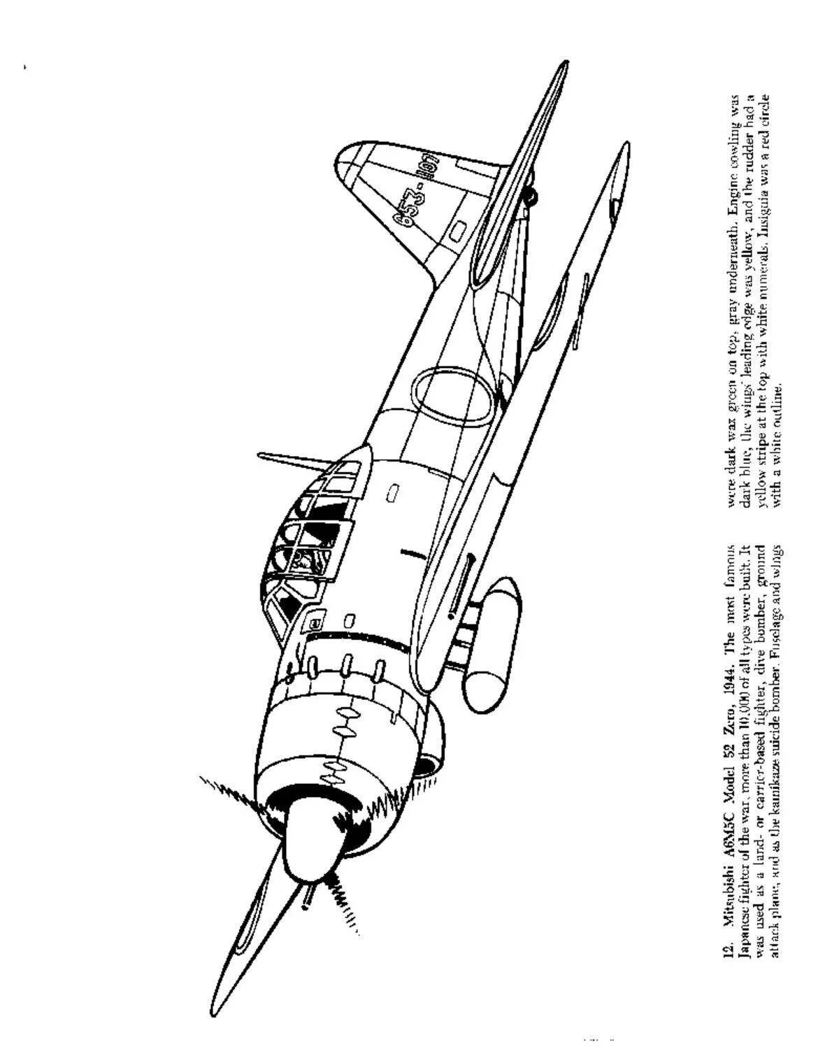 Cute plane eater coloring page