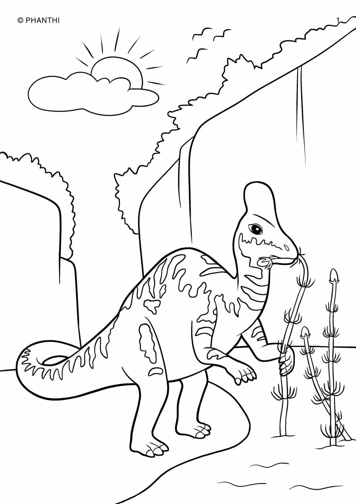 Mysterious dinosaur coloring pages