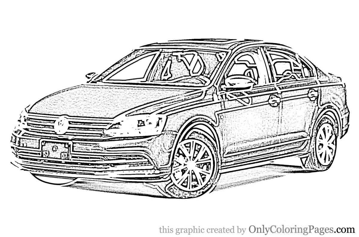 Playful volkswagen tiguan coloring page