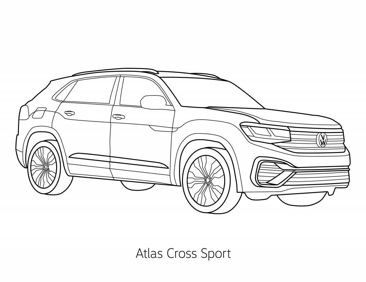 Photo Volkswagen Tiguan humorous coloring book