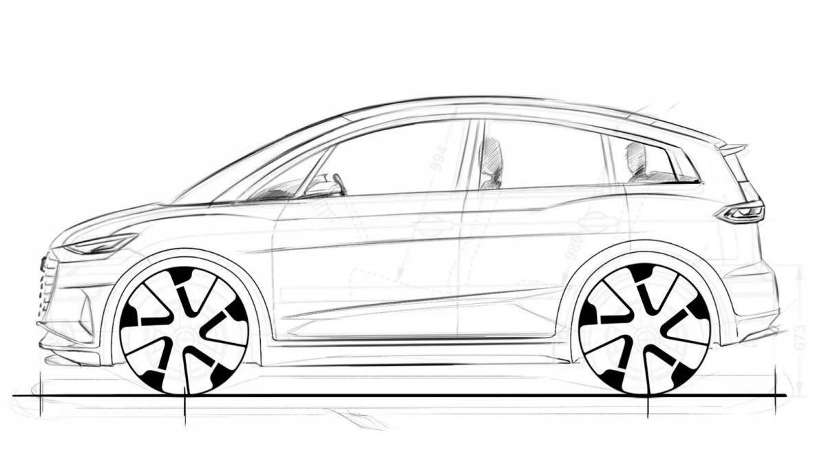 Fancy volkswagen tiguan coloring page