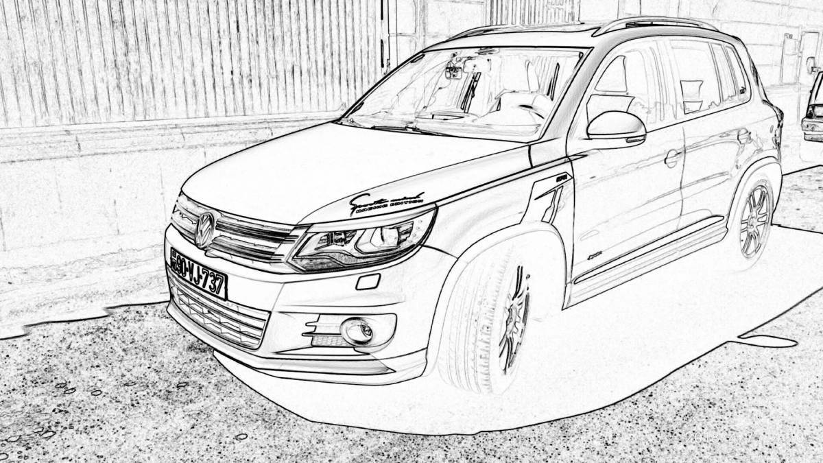 Attractive volkswagen tiguan coloring book