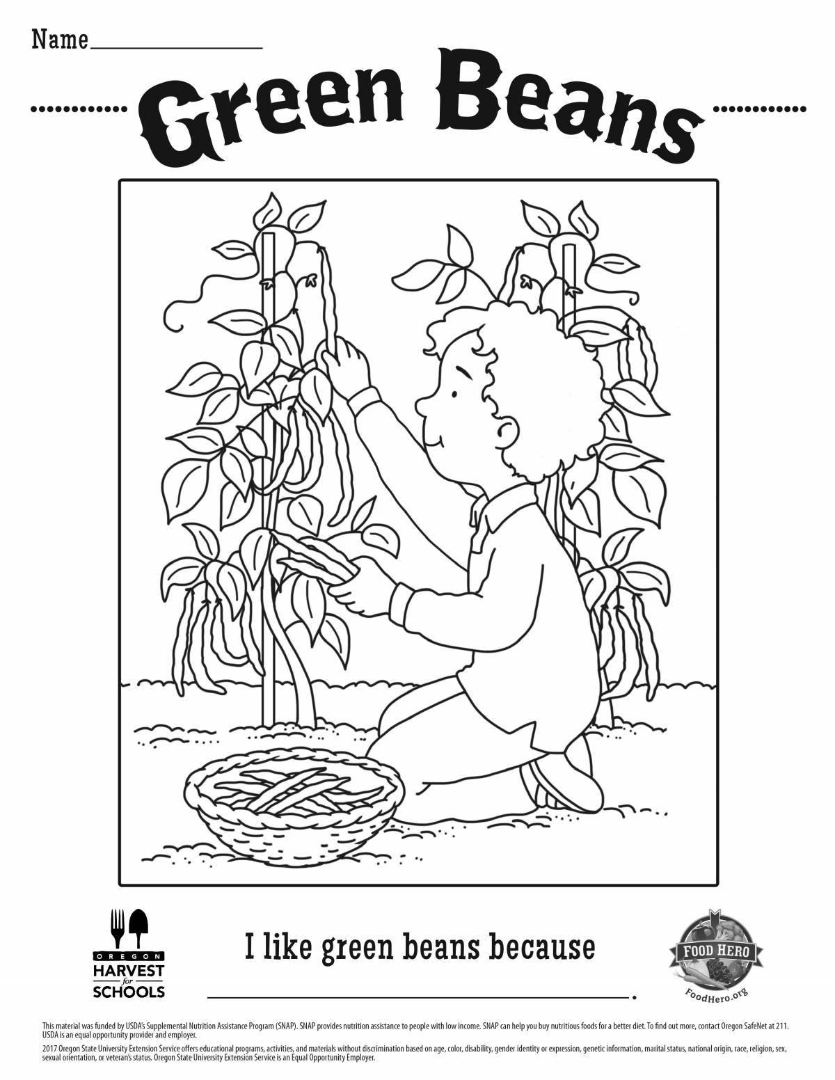 Раскраска Блаженная зеленая раскраска