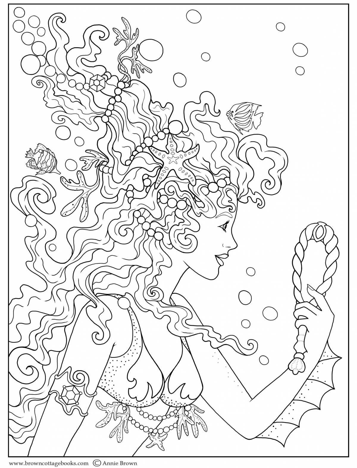 Coloring page shiny siren head