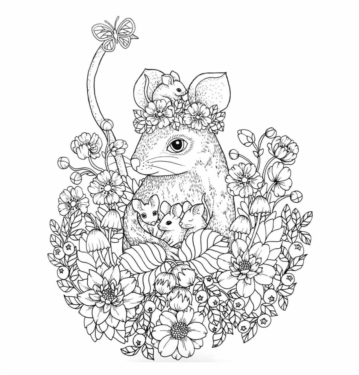 Soothing cute coloring book