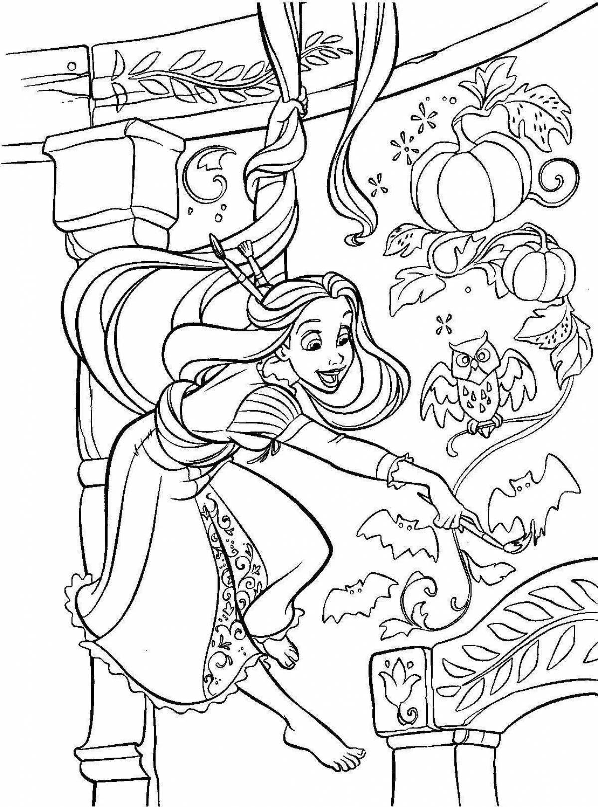Lovely rapunzel coloring game