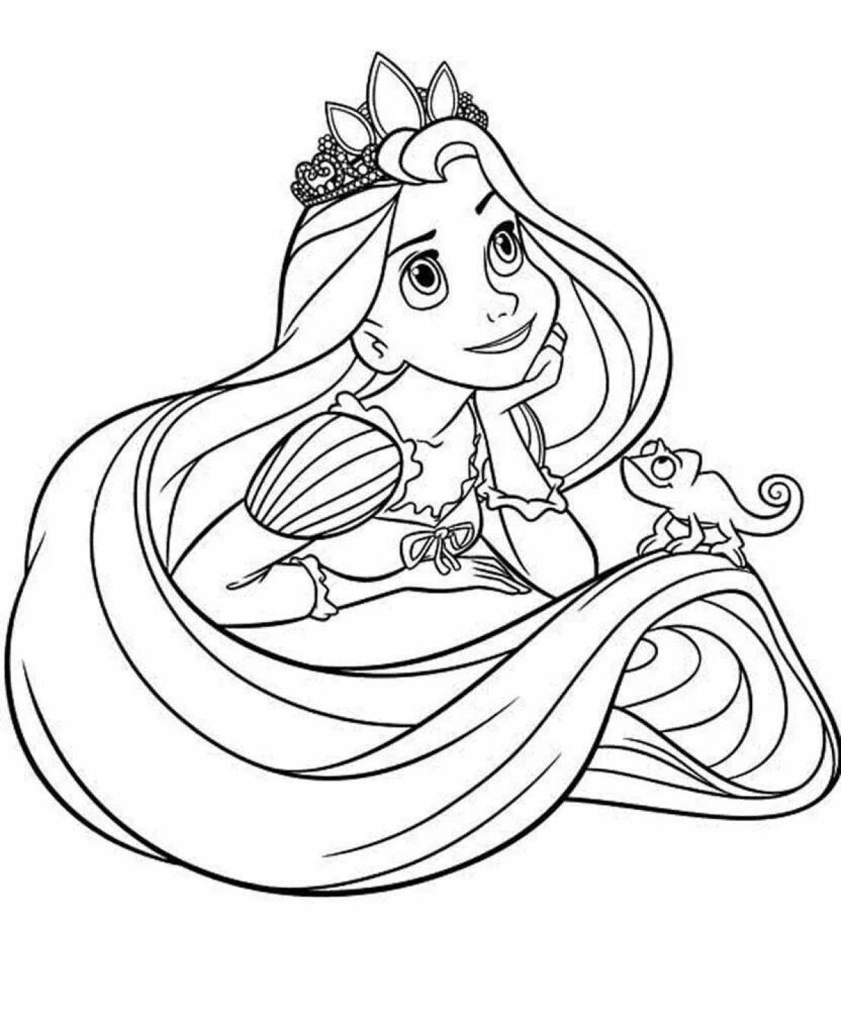 Animated rapunzel coloring game