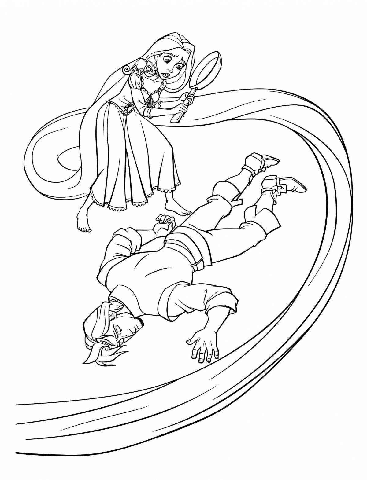 Animated rapunzel coloring game