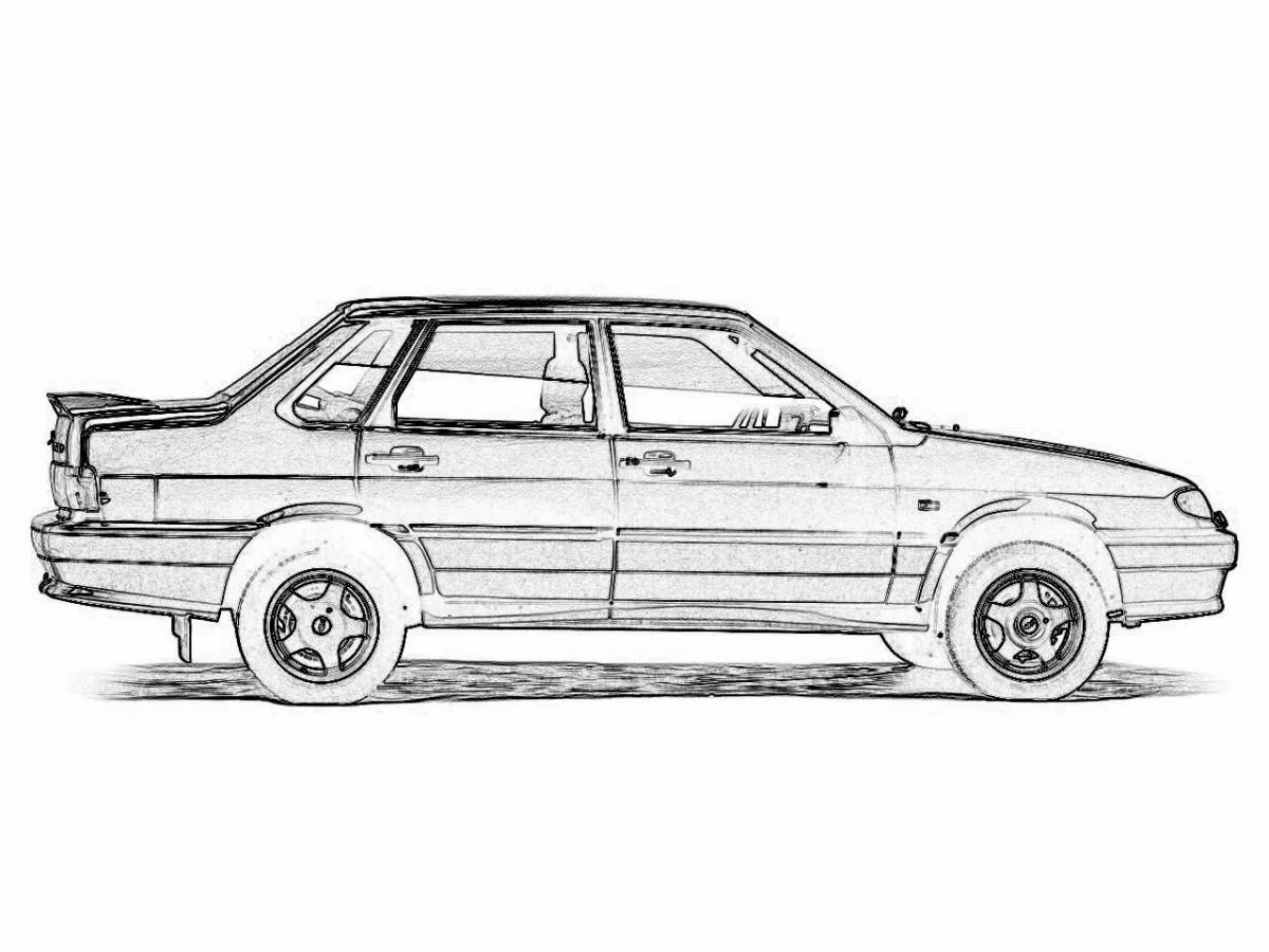 Coloring pages funny VAZ cars