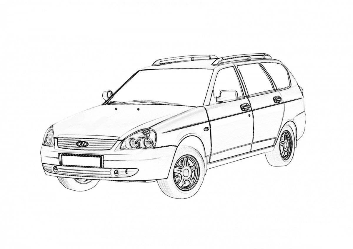 Coloring page adorable vaz cars