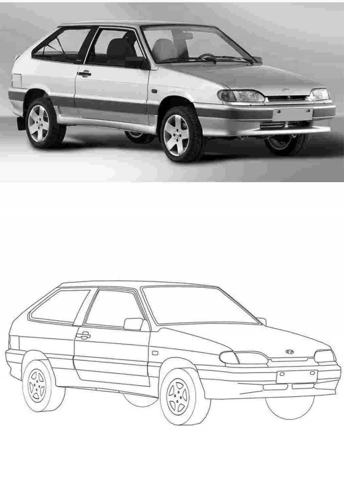 Coloring page cute vaz cars