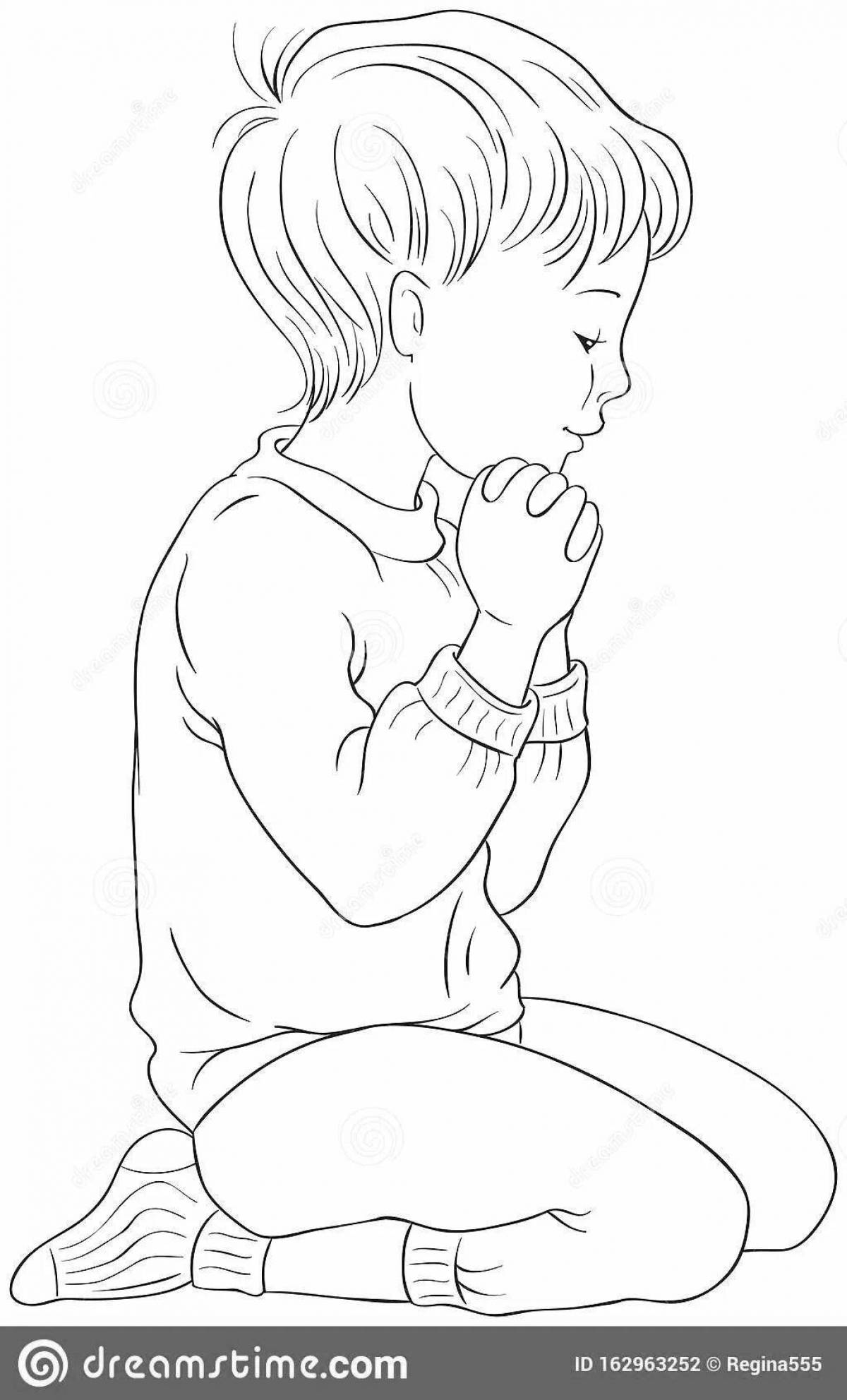 Luminous standing boy coloring book