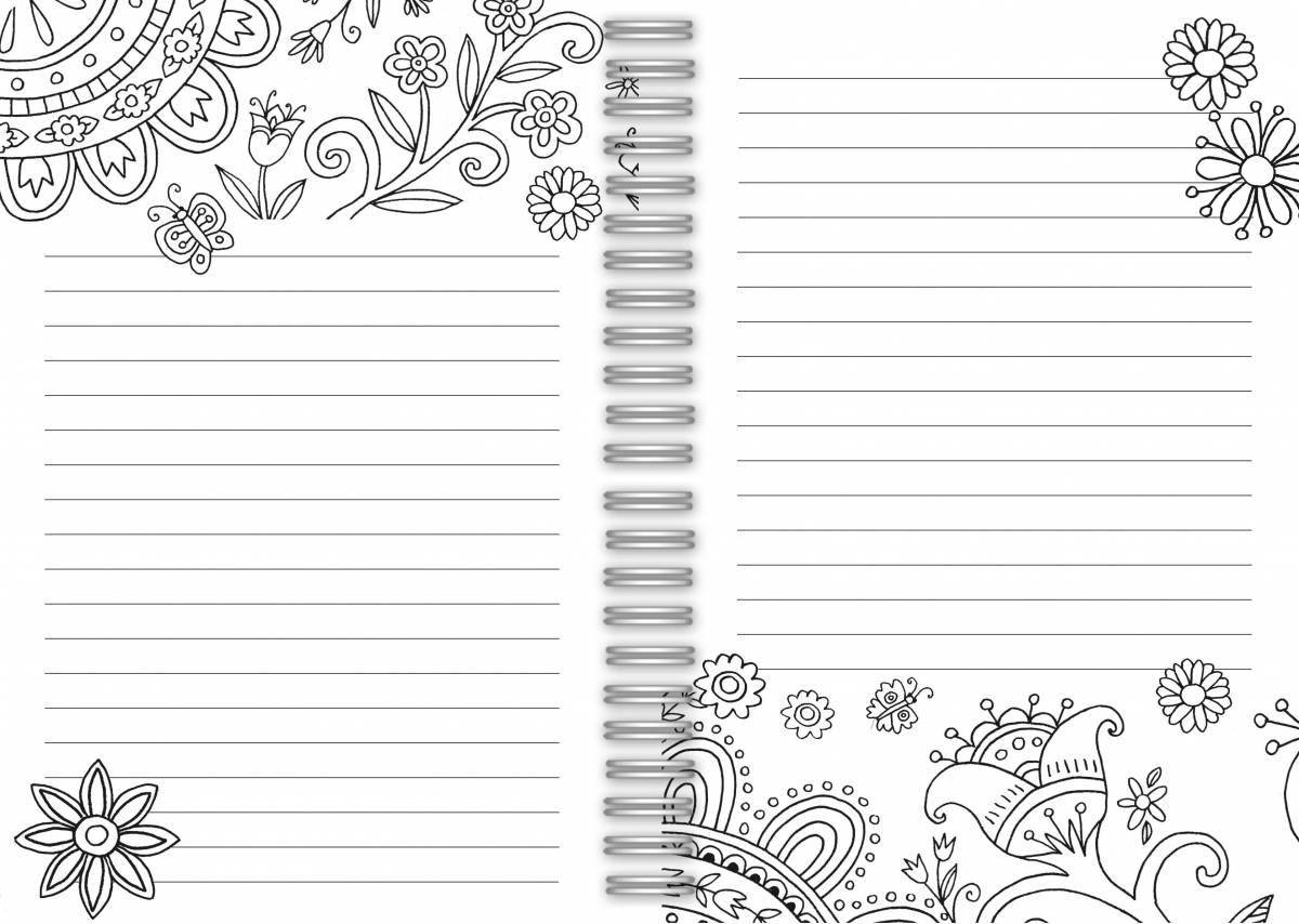 Calming notepad antistress coloring book