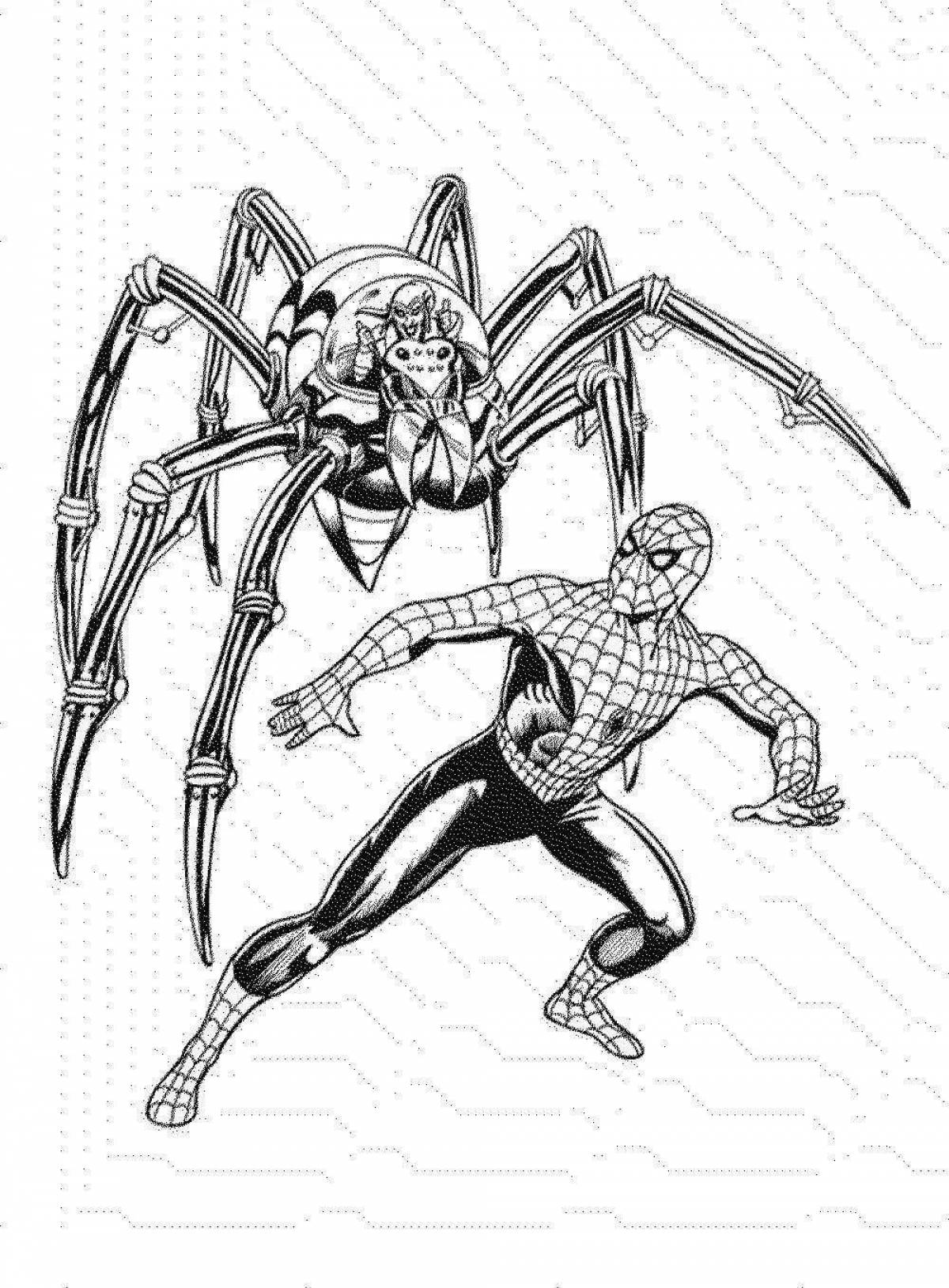 Креативная страница раскраски робота-паука