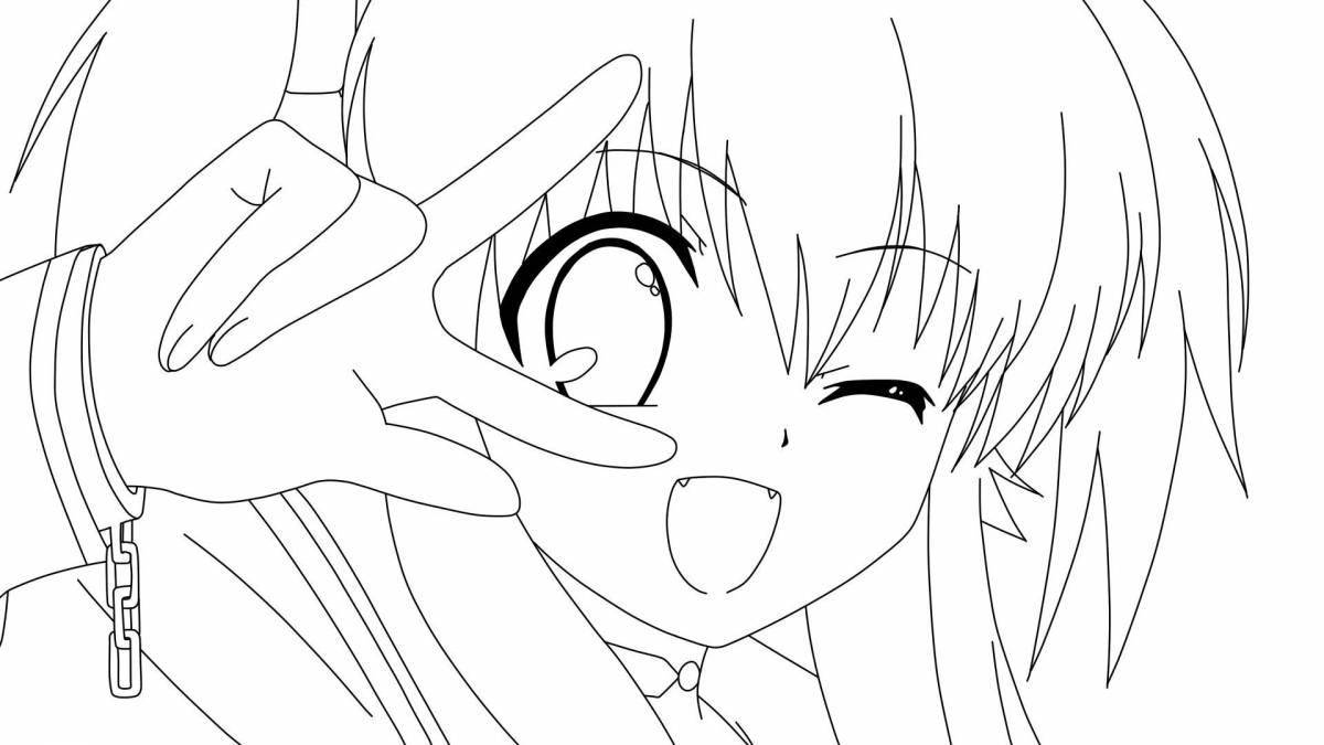 Playful anime poster coloring page