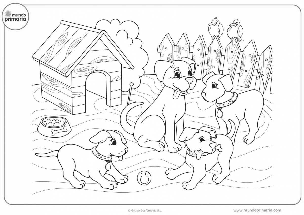 Adorable dog coloring book