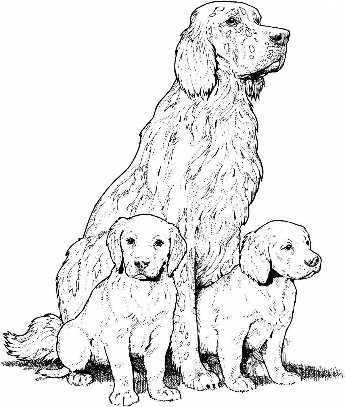 Loving dog coloring page