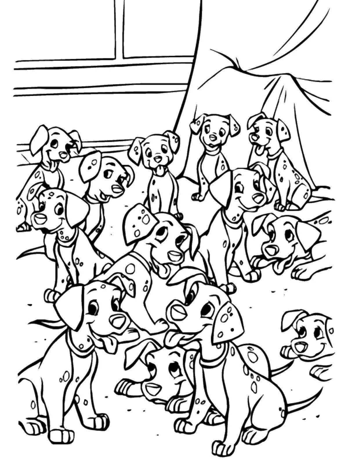 Bright family coloring of dogs
