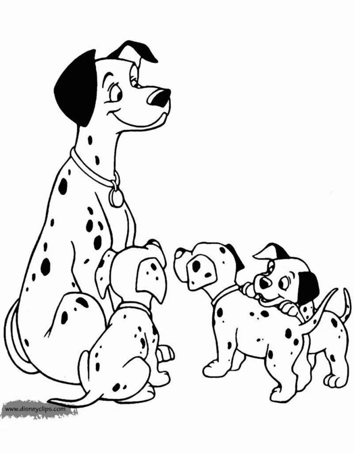 Восхитительная страница раскраски собачьей семьи
