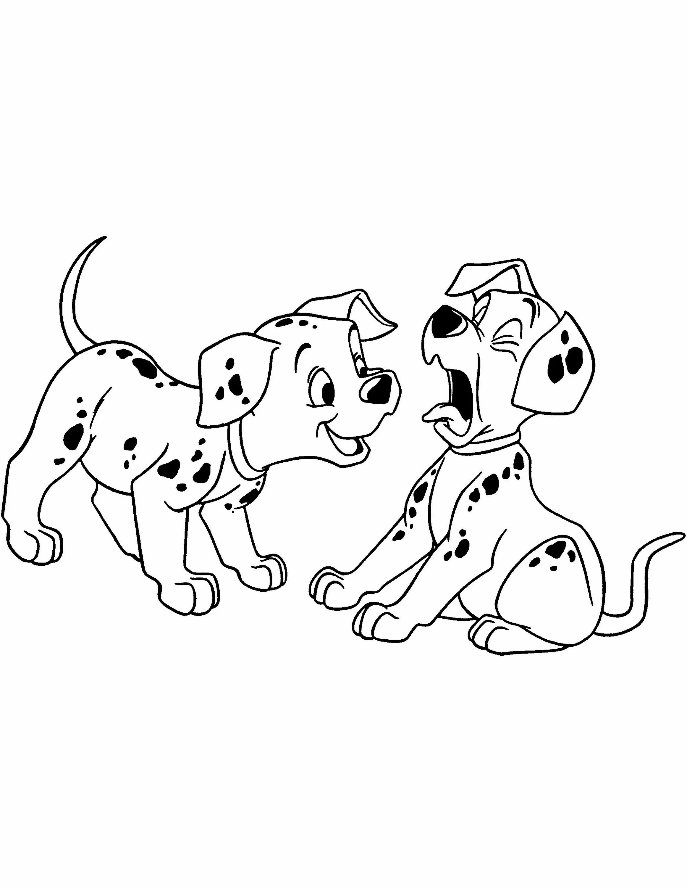 Coloring page joyful dog family