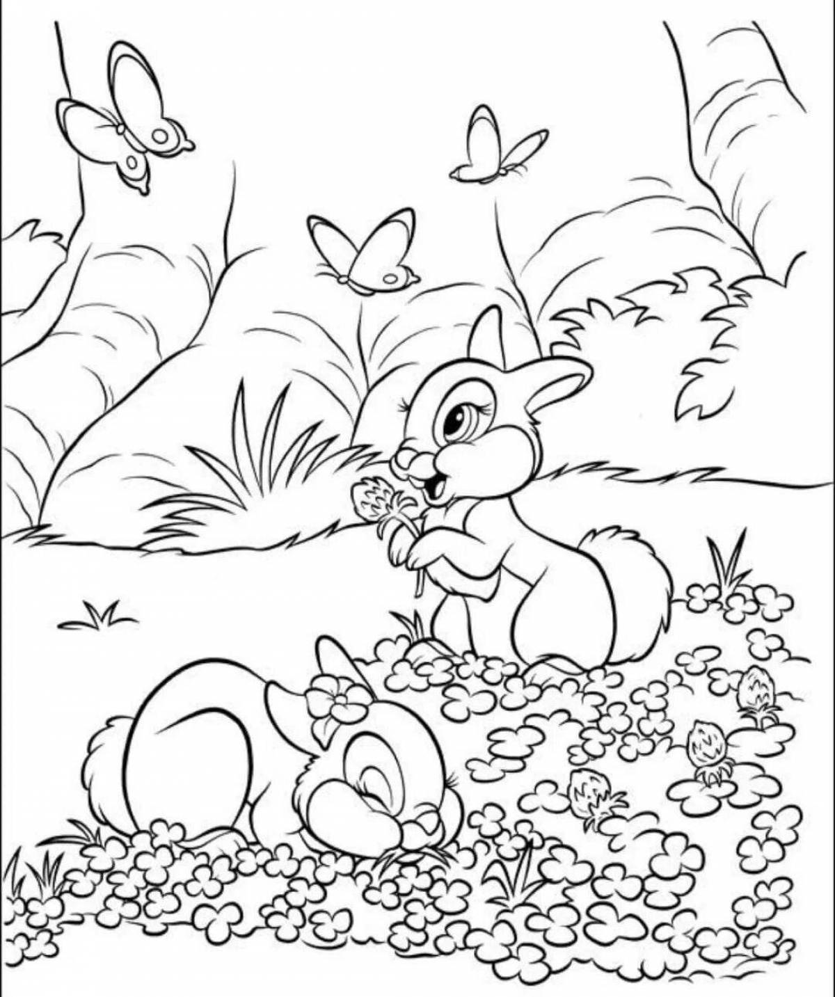Inviting forest glade coloring page