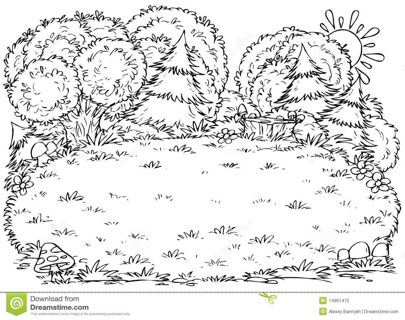 Coloring page mysterious forest