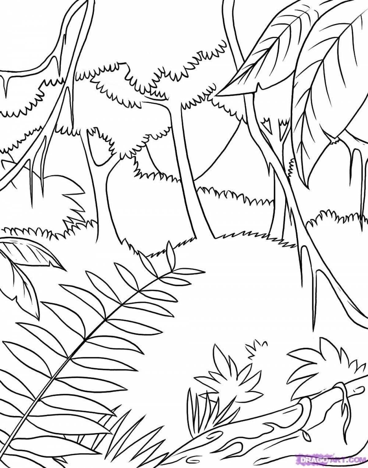 Forest clearing coloring page