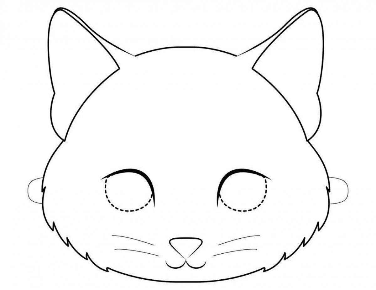 Cute cat face coloring page