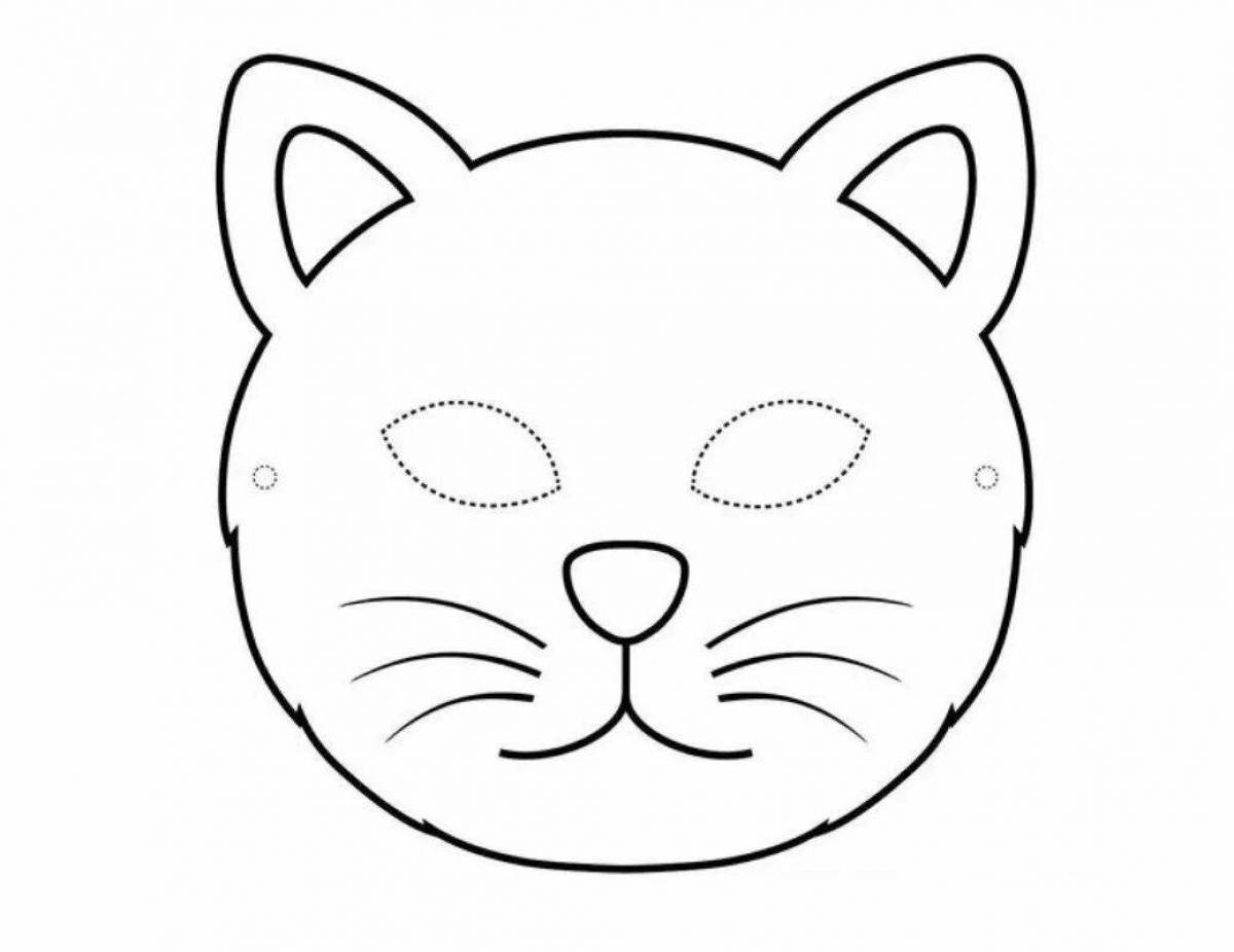 Coloring book shining face of a cat
