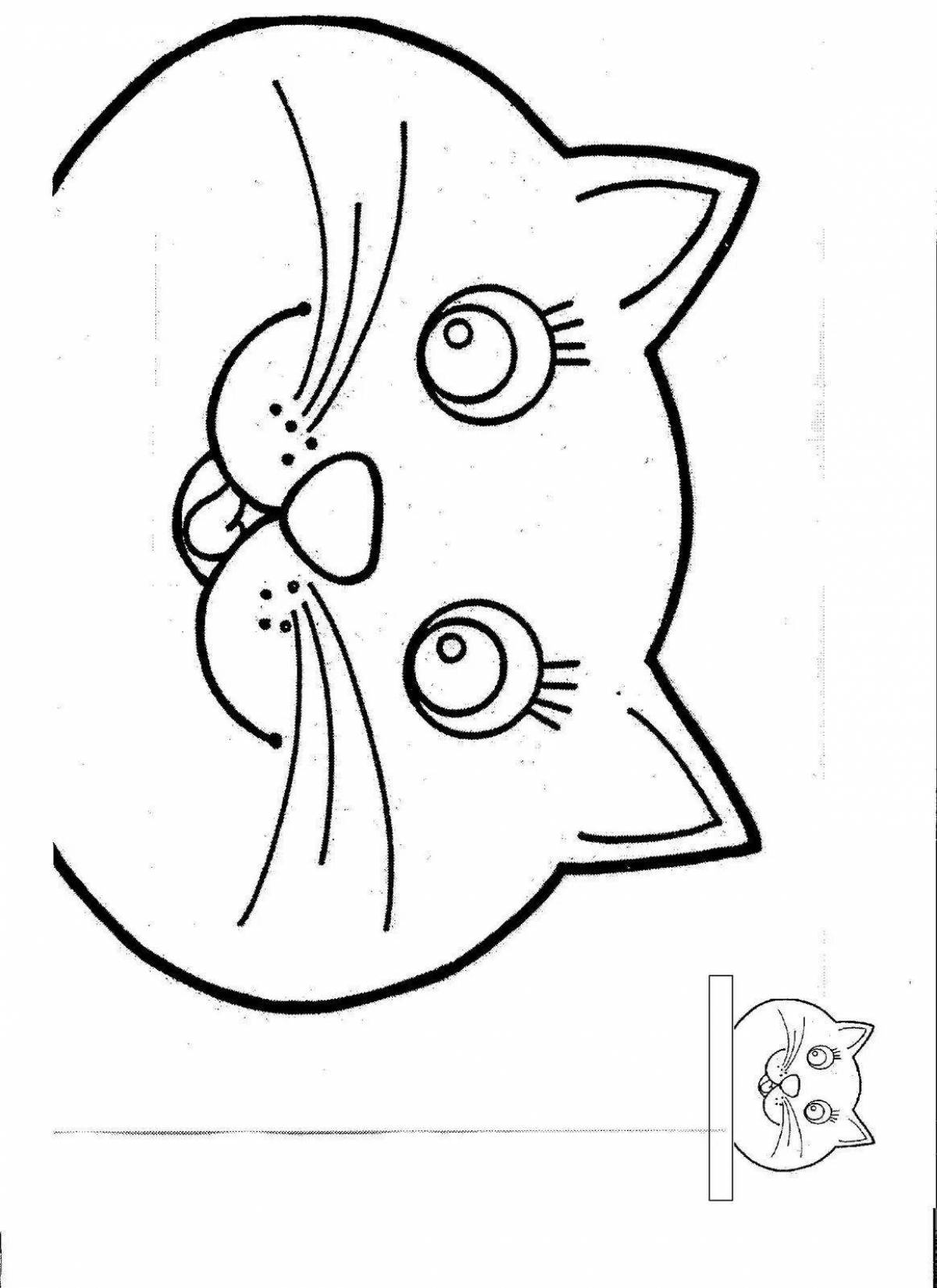 Live cat face coloring book