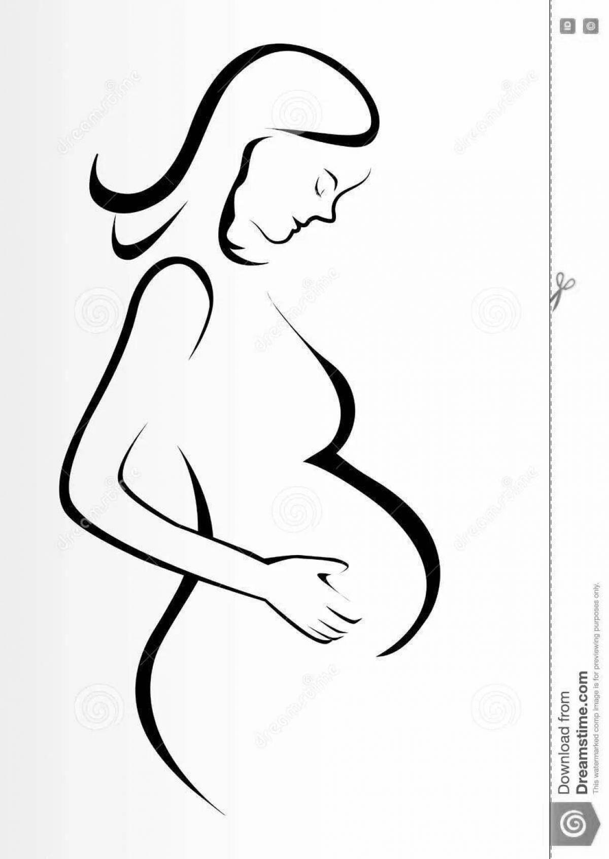 Раскраска сострадательная беременная мама
