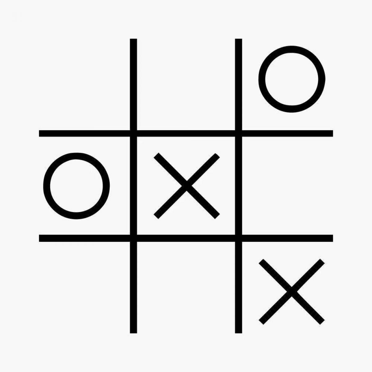 Fun tic-tac-toe coloring page