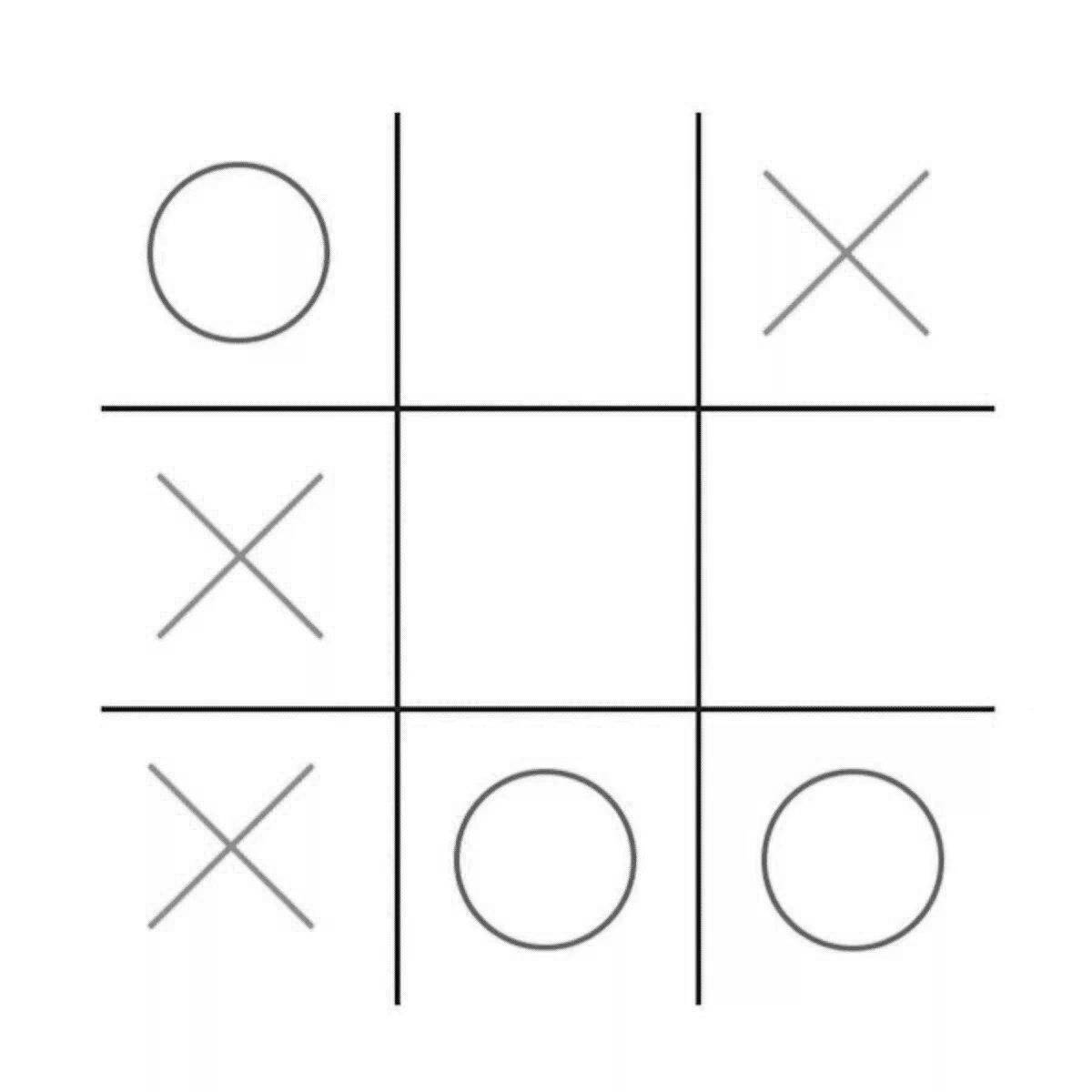 Fun coloring Tic-Tac-Toe