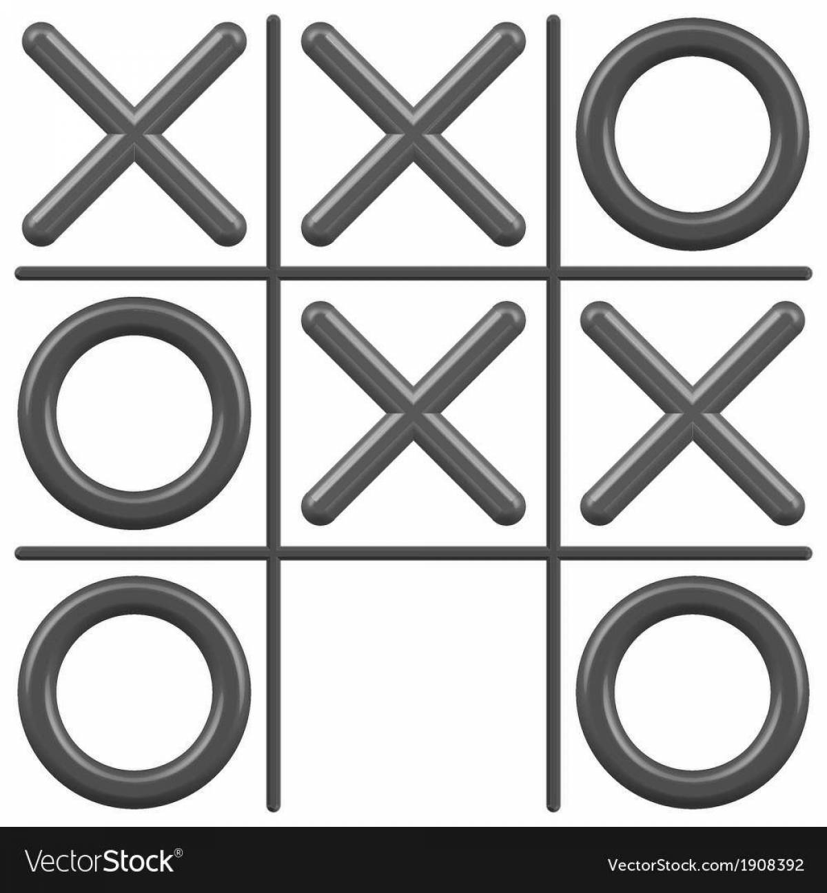 Tic-tac-toe creative coloring page